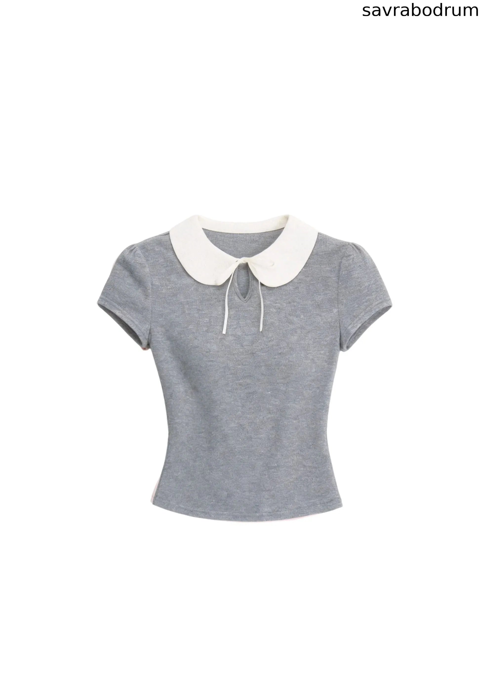 Doll Collar Slim Knit T-Shirt