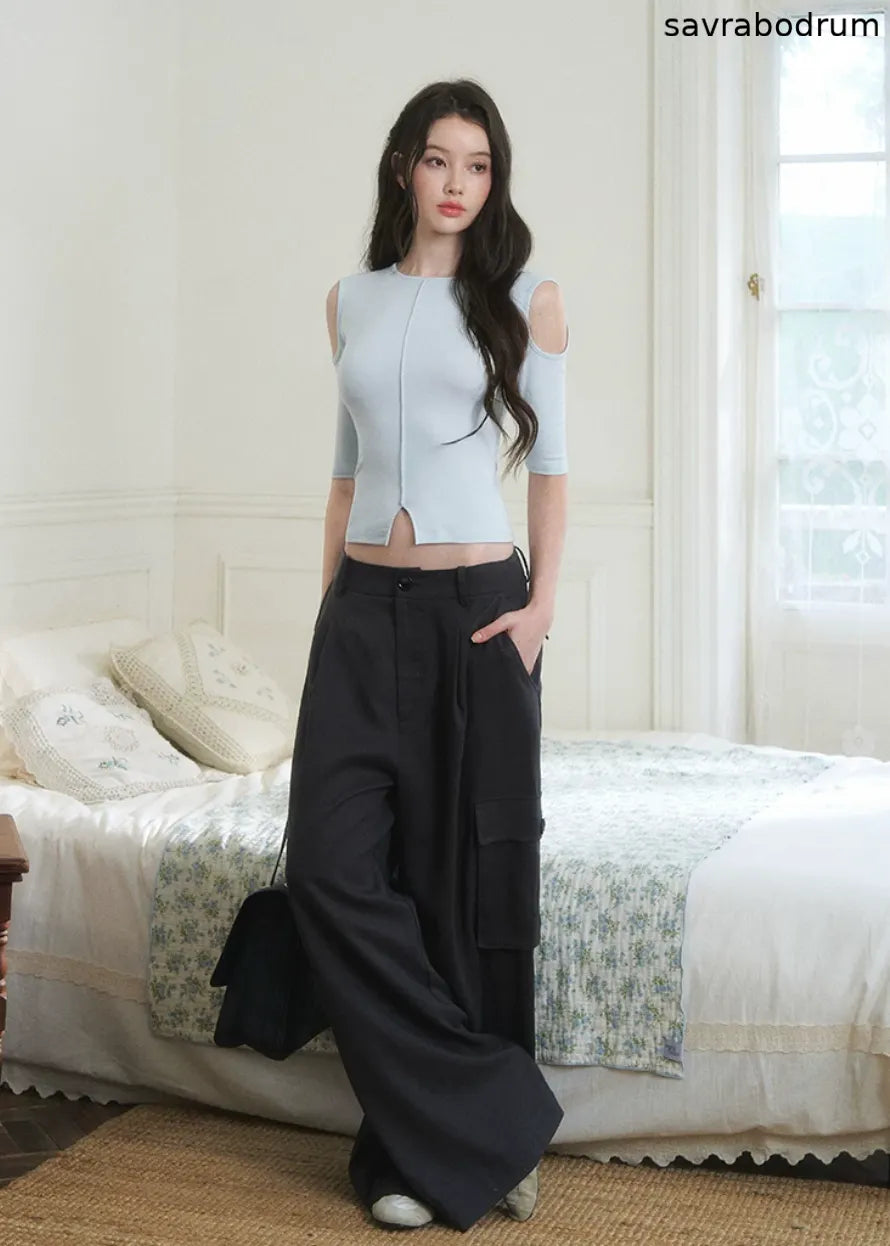 Drapey Straight-Leg Commuter Pants