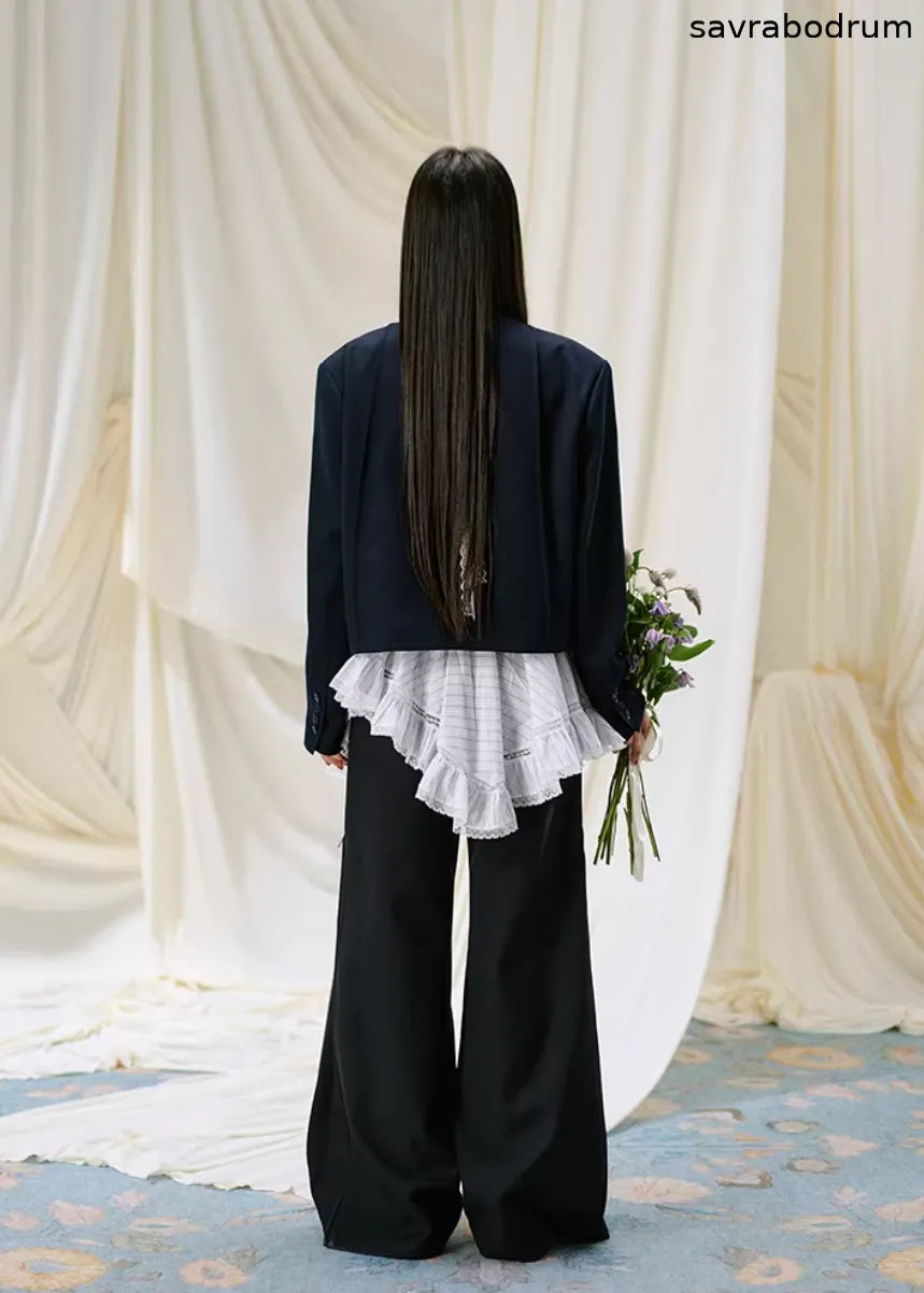 Midnight Veil Patchwork Blazer